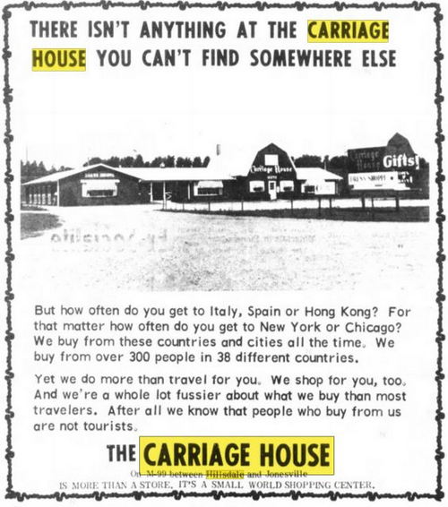 The Carriage House - July 1970 Ad (newer photo)